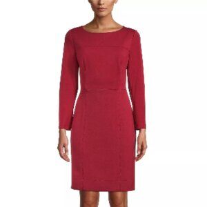 Anne Klein Red Long Sleeve Dress